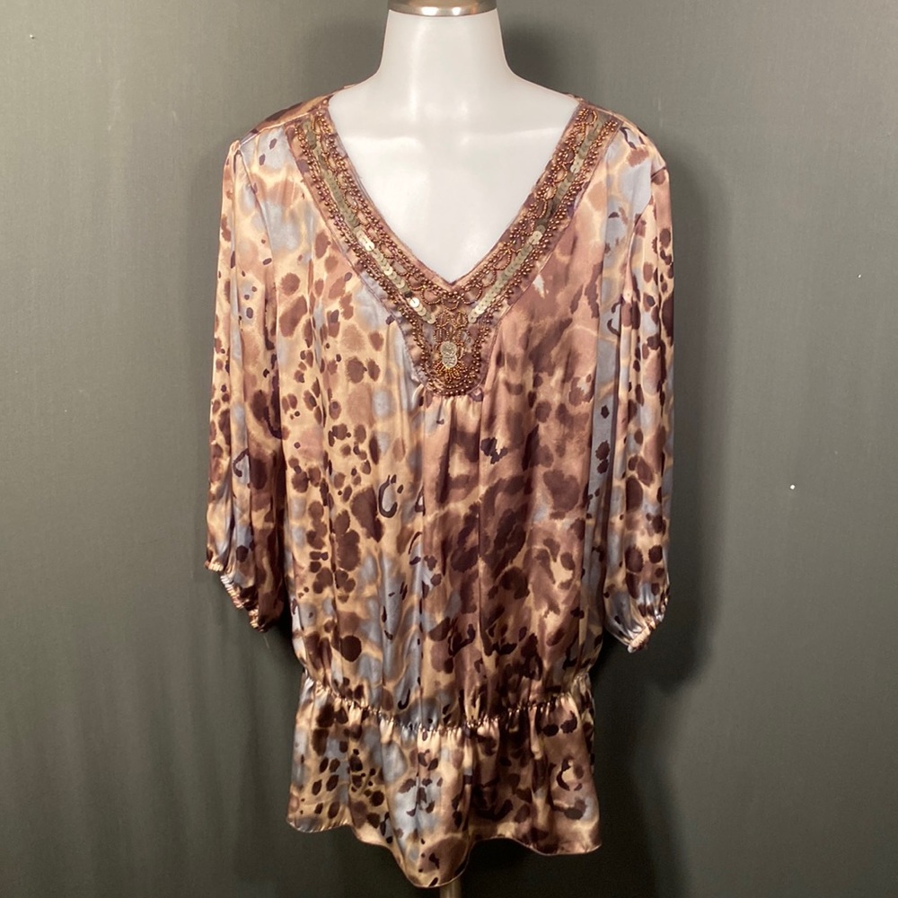 Dressbarn mixed print blouse